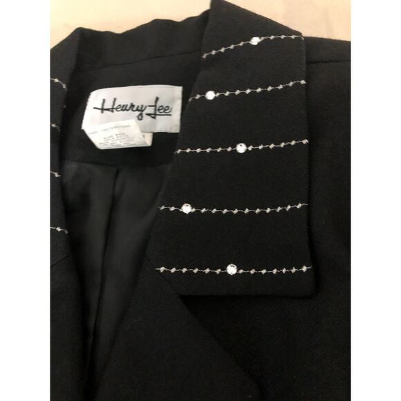 Henry Lee Women Blazer 12 Embroidered Long Sleeve Clueless Preppy Black 3 Button - Picture 8 of 8
